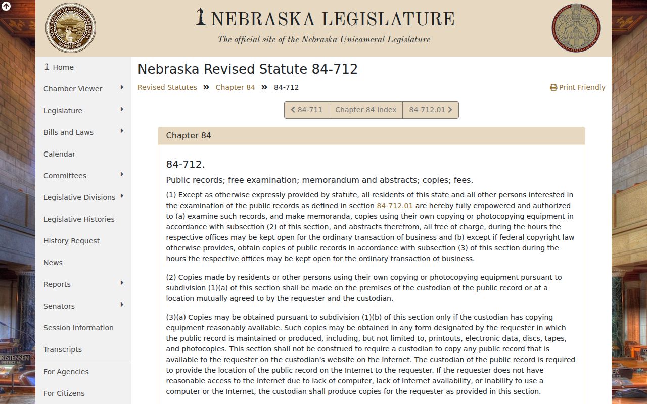 Pierce County court records Nebraska Public Records Act copy access
