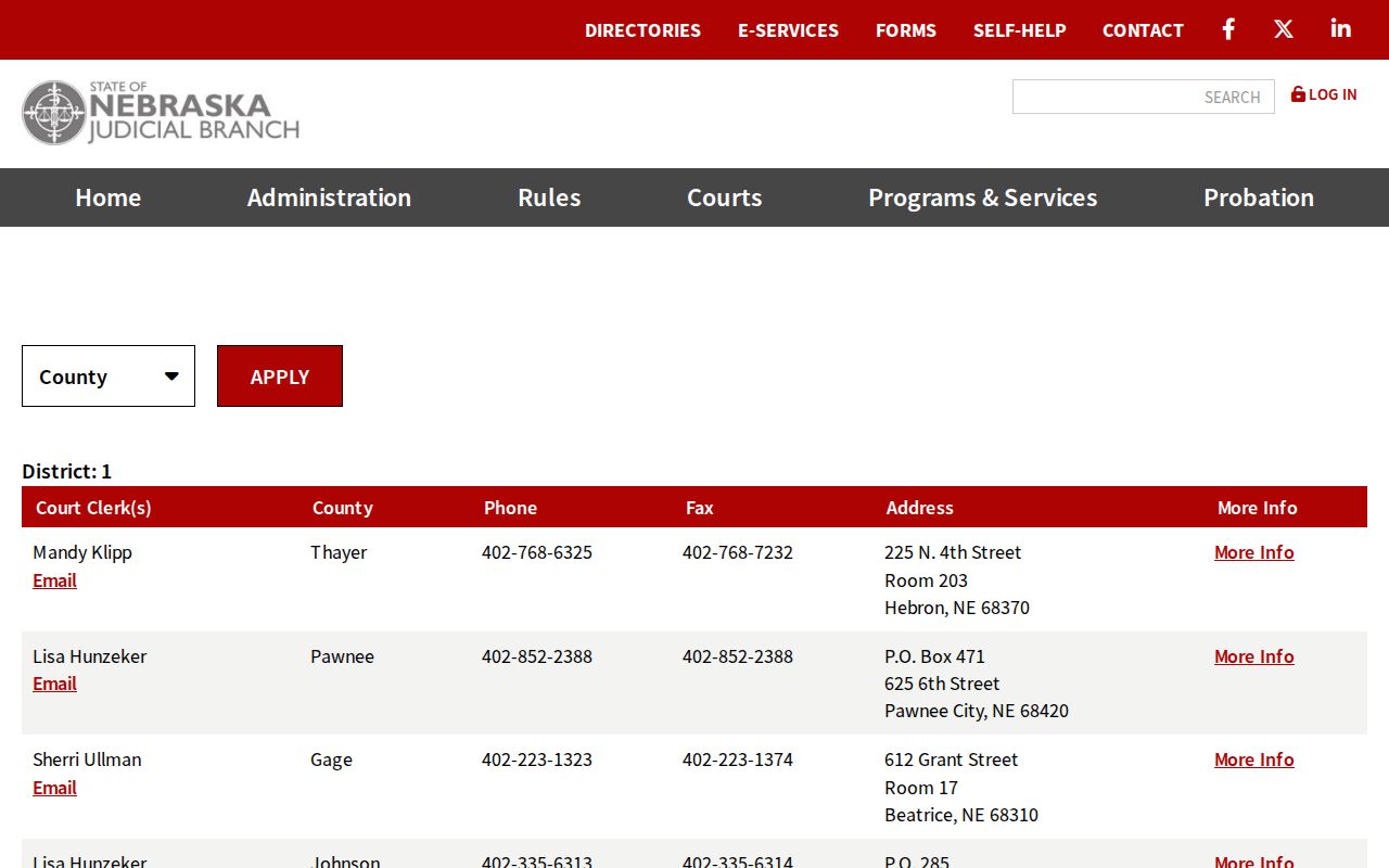 Pierce County court docket County Court contact information