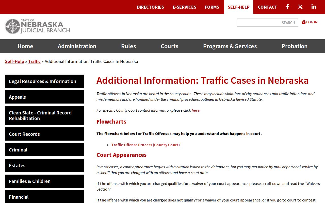 Pierce County traffic court records Nebraska traffic case information